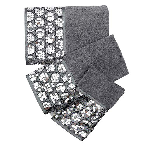 Product Cover Popular Bath Bath Towels, Sinatra Collection, 3-Piece Set, Silver
