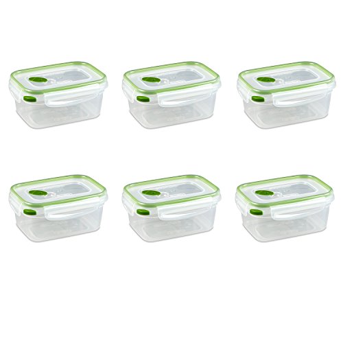 Product Cover Sterilite 03121606 Ultra Seal 4.5-Cup Rectangle See-Through Lid and Bases with New Leaf Accents, 6-Pack