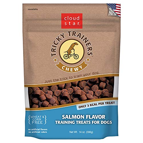 Product Cover Cloud Star Tricky Trainers Chewy Dog Treats - Whole Grain Soft, Adult & Puppy Training Treats, 14oz Salmon