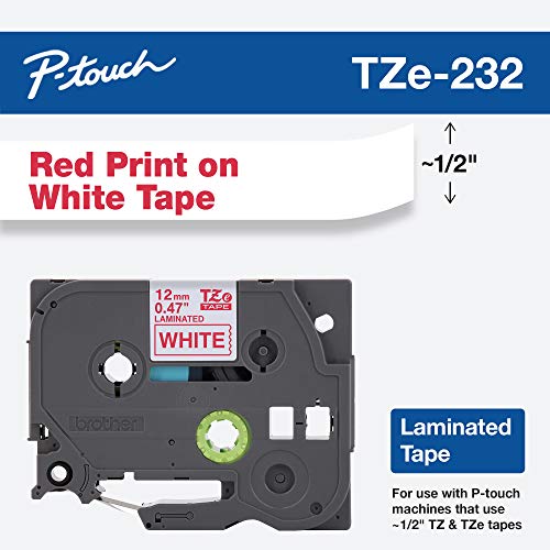 Product Cover Brother Genuine P-Touch TZE-232 Tape, 1/2