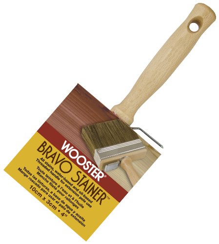 Product Cover Wooster Brush Not Available F5119-4 Bravo Stainer Bristle/Polyester Stain Brush, 4 Inch, 4-Inch