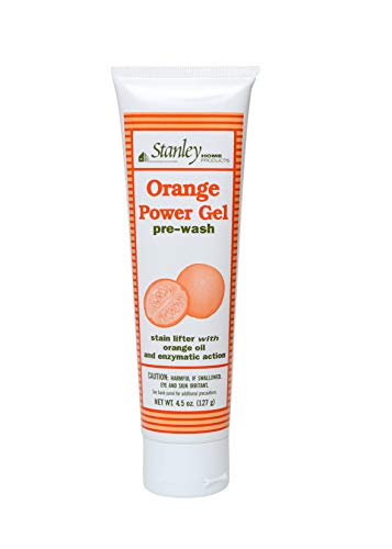 Product Cover Stanley Home Products Orange Power Gel Pre Wash - Pre-Laundry Stain Remover - Color Safe & Brush Free Oil, Grease, Ink & Deodorant Spot Removal for Clothes & Sheets