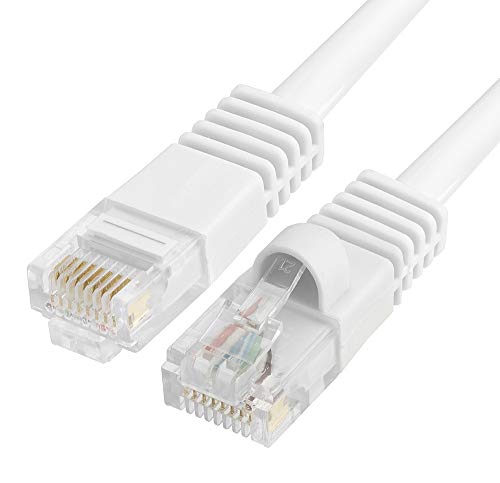 Product Cover CMPLE Cat5e Network Ethernet Cable - Computer LAN Cable 1Gbps - 350 MHz, Gold Plated RJ45 Connectors - 50 Feet White