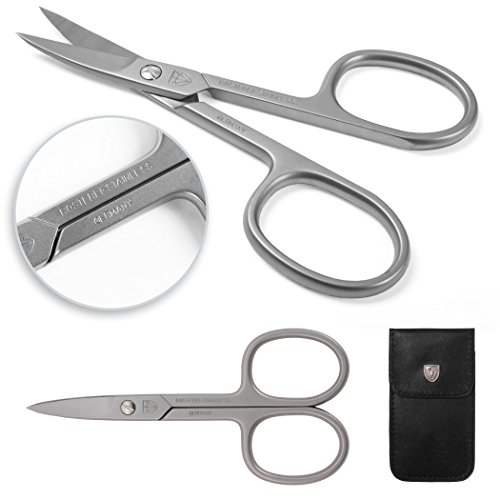 Product Cover 3 Swords Germany - brand quality STAINLESS STEEL INOX CURVED NAIL SCISSORS with case manicure pedicure grooming for professional finger & toe nail care by 3 Swords, Made in Solingen Germany (00211)