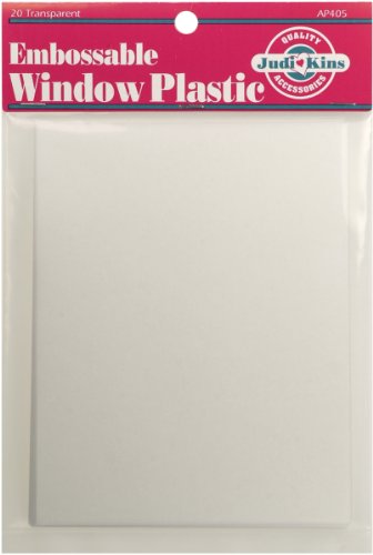 Product Cover Judikins Embossable Window Plastic Sheets, 4.25-Inch x 5.5-Inch, Clear, 20-Pack
