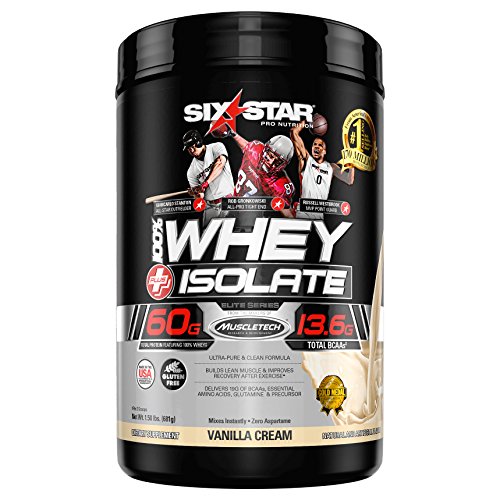 Product Cover Six Star Whey Isolate Plus Protein Powder, 100% Whey Protein Isolate,Vanilla Cream,1.5 Pounds