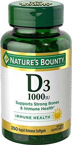 Product Cover Nature's Bounty Vitamin D3 1000 IU Softgels, 350 Softgels