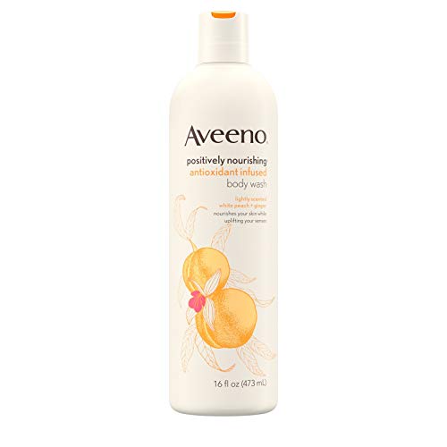 Product Cover Aveeno Positively Nourishing Antioxidant Infused Body Wash with White Peach & Ginger, Lightly Scented Daily Nourishing Body Wash, 16 fl. oz