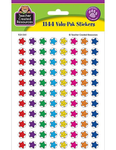 Product Cover Teacher Created Resources Mini Stickers Valu Pack, Smiley Stars (5141)