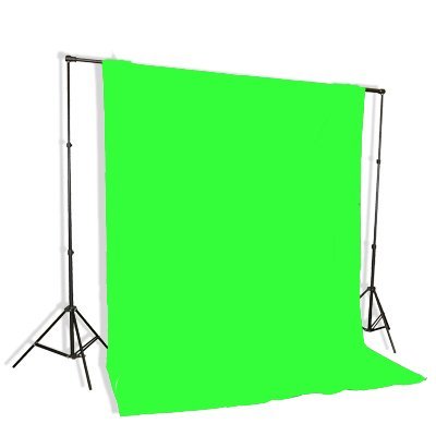 Product Cover Background Stand Backdrop Support System Kit with 6ft x 9ft Chromakey Green Screen Muslin Backdrop by Fancierstudio 9115+6x9G