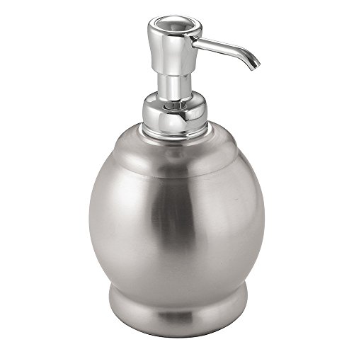 Product Cover InterDesign York Metal Short Soap and Lotion Dispenser Pump, for Kitchen or Bathroom - Brushed/Chrome