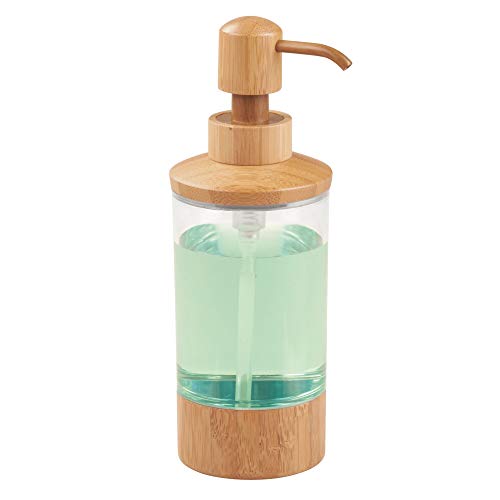 Product Cover iDesign Formbu Soap and Lotion Dispenser Pump, for Kitchen or Bathroom Countertops - Clear/Natural Bamboo