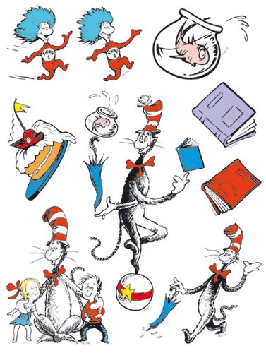 Product Cover Eureka Classroom Window Clings - Cat in the Hat Characters