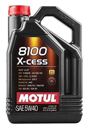 Product Cover Motul 007250 8100 X-cess 5W-40 Synthetic Gasoline and Diesel Engine Oil - 5 Liter Jug