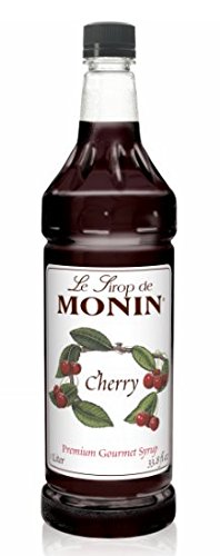Product Cover Monin Flavored Syrup, Cherry, 33.8-Ounce Plastic Bottle (1 liter)