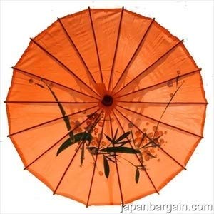 Product Cover JapanBargain 2162, Chinese Parasol Japanese Asian Nylon Umbrella Parasol for Photography Cosplay Costumes Wedding Party Home Decoration Adult Size, 32 inch, Orange