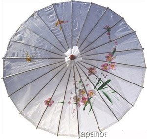 Product Cover JapanBargain 2166, Asian Parasol Chinese Japanese Nylon Umbrella Parasol for Photography Cosplay Costumes Wedding Party Home Decoration Adult Size, 32 inch, White
