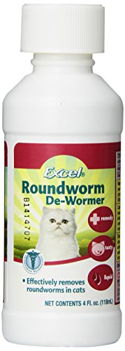 Product Cover Excel Liquid Roundworm De-Wormer For Cats, 4-Ounce, Safe & Effective