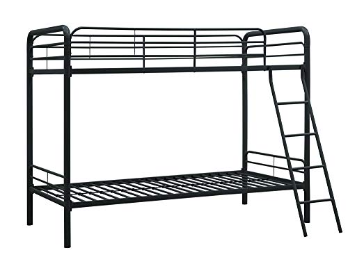 Product Cover DHP Twin-Over-Twin Bunk Bed with Metal Frame and Ladder, Space-Saving Design, Black
