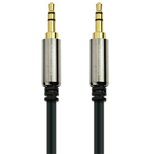 Product Cover Mediabridge 3.5mm Male To Male Stereo Audio Cable (8 Feet) - Step Down Design for iPhone, iPod, Smartphone, Tablet and MP3 Cases