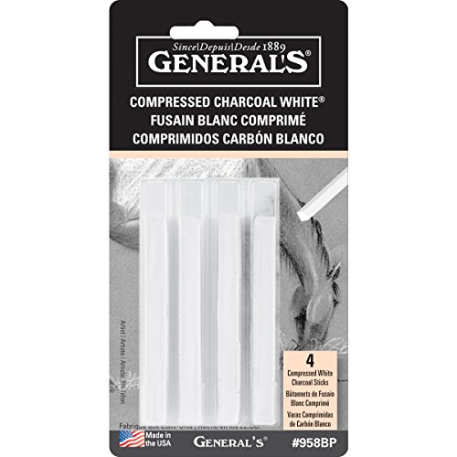 Product Cover General Pencil Compressed Charcoal Sticks 4/Pkg-White - Soft Assorted (GP958-BP)