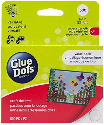 Product Cover Glue Dots Craft Glue Dot Value Pack, 1/2 Inch, Clear, Pack of 600