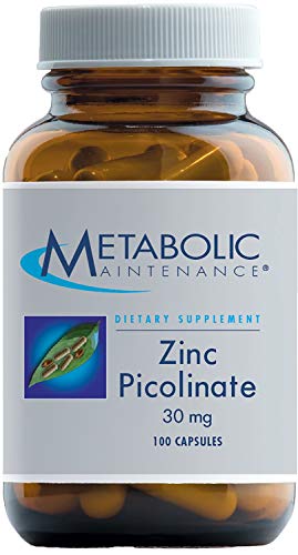 Product Cover Metabolic Maintenance Zinc Picolinate - 30 Milligrams Bioavailability Zinc + Vitamin C Immune Support (100 Capsules)