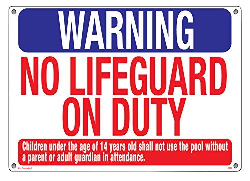 Product Cover Poolmaster Sign for Residential or Commercial Swimming Pools, Warning No Lifeguard