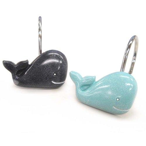 Product Cover Allure Home Creations Whale Watch Resin Shower Curtain Hooks