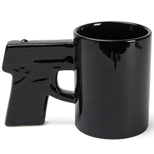Product Cover BigMouth Inc. Gun Mug, Black Coffee Mug, Ceramic, Holds 14 Oz., Perfect for Coffee, Tea