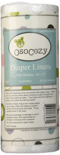 Product Cover OsoCozy Flushable Diaper Liners - Make Cloth Diapering Convenient with Easy, Quick, Cloth Diaper Liners - Super Soft and Gentle on Baby's Skin