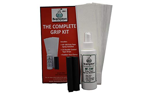 Product Cover Brampton Complete Grip Kit for Golf Club Regripping - Includes 15 Tape Strips, Rubber Vice Clamp, and 4oz Solvent w/ Sprayer