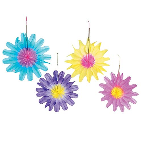 Product Cover Fun Express - Tissue Flower Decorations for Party - Party Decor - Hanging Decor - Tissue - Party - 12 Pieces
