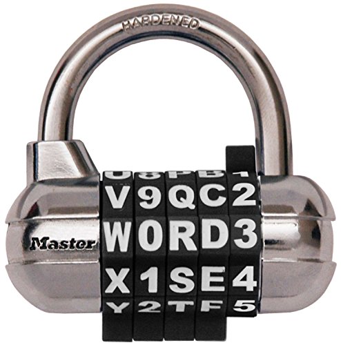 Product Cover Master Lock Padlock, Set Your Own WORD Combination Lock, 2-1/2 in. Wide, Black, 1534DBLK