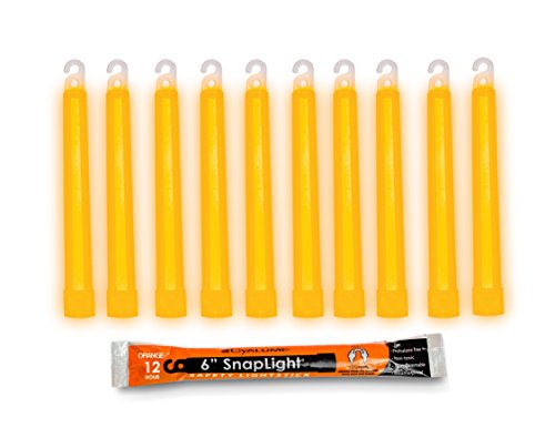 Product Cover Cyalume SnapLight Orange Glow Sticks - 6 Inch Industrial Grade, Ultra Bright Light Sticks with 12 Hour Duration (Pack of 10)