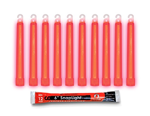 Product Cover Cyalume SnapLight Red Light Sticks - 6 Inch Industrial Grade, Ultra Bright Glow Sticks with 12 Hour Duration (Pack of 10)