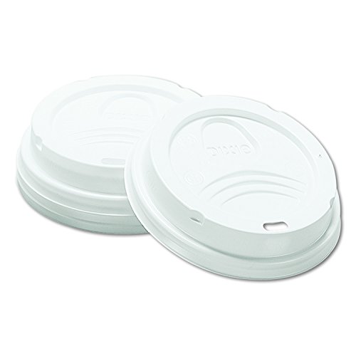 Product Cover Dixie 8 oz. Dome Plastic Hot Coffee Cup Lid by GP PRO (Georgia-Pacific), White, 9538DX, 1,000 Count (100 Lids Per Sleeve, 10 Sleeves Per Case)