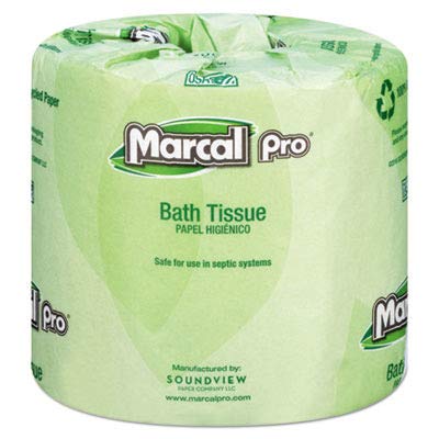 Product Cover Marcal Pro Toilet Paper 100% Recycled - 2 Ply, White Bath Tissue, 242 Sheets Per Roll - 48 Individually Wrapped Rolls Per Case Green Seal Certified Toilet Paper 03001