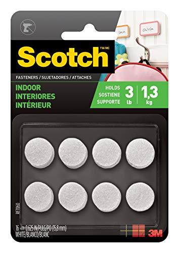 Product Cover Scotch Multi-Purpose Fasteners, 5/8 x 5/8 Inch, White, 16 Sets per Pack (RF7060)