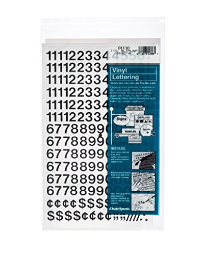 Product Cover Chartpak Self-Adhesive Vinyl Numbers, 1/2 Inch High, Black, 210 per Pack (01110)