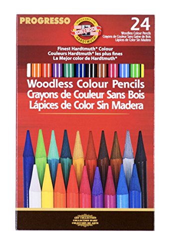 Product Cover Koh-I-Noor Progresso Woodless Colored 24-Pencil Set, Assorted Colored Pencils (FA8758.24)