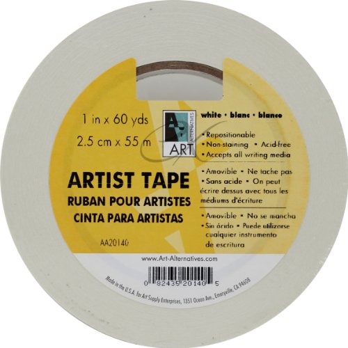 Product Cover Art Alternatives Economy White Artists Tape - 1 Inch X 60 Yards