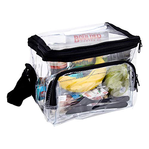 Product Cover CHM Medium Clear Lunch Bag Lunch Box with Adjustable Strap and Front Storage Compartment