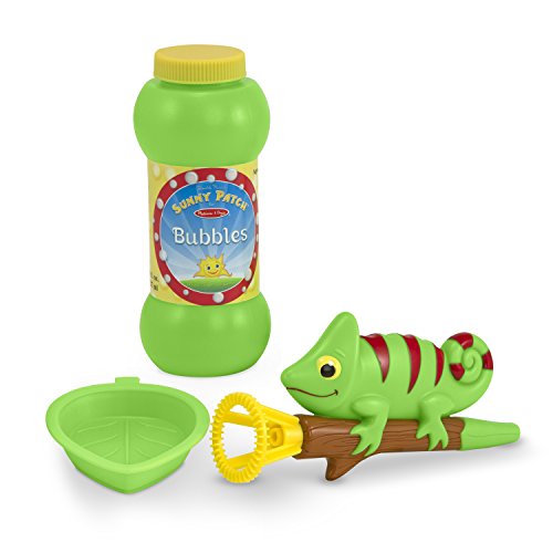Product Cover Melissa & Doug Sunny Patch Verdie Chameleon Bubble Blower With Wand, Dipping Tray, and Bubble Solution