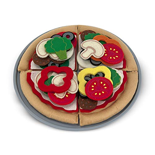 Product Cover Melissa & Doug Felt Play Food Pizza Set (Pretend Play, Easy to Clean, Includes Play Ideas, 42 Durable Pieces, Great Gift for Girls and Boys - Best for 3, 4, 5, 6, and 7 Year Olds)