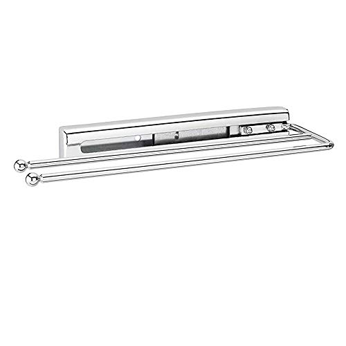 Product Cover Rev A Shelf Bathroom Kitchen Under Cabinet Prong Pull Out Towel Bar, Chrome
