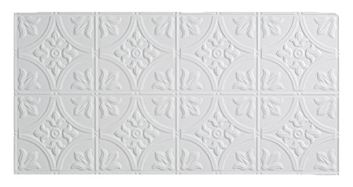 Product Cover Fasade Easy Installation Traditional 2 Gloss White Glue Up Ceiling Tile / Ceiling Panel (2' x 4' Panel)