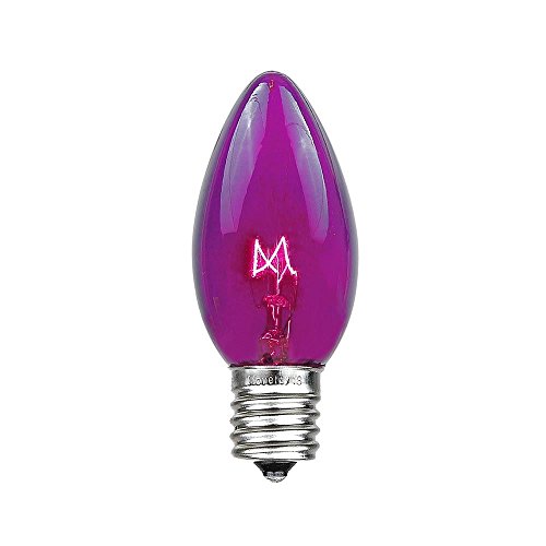 Product Cover Novelty Lights 25 Pack C9 Outdoor Christmas Replacement Bulbs, Purple, E17/C9 Intermediate Base, 7 Watt