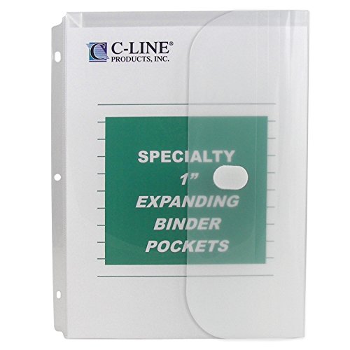 Product Cover C-Line Biodegradable Acid-Free Poly Binder Pocket with 1-Inch Gusset, Side Loading, Clear, 10 Pockets per Pack (33747)