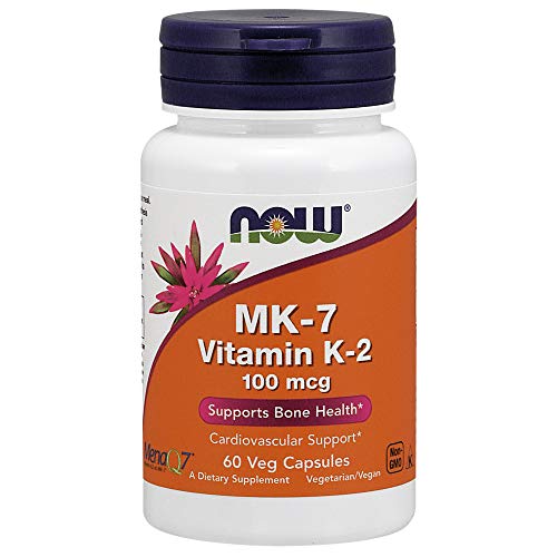 Product Cover NOW Supplements, MK-7 Vitamin K-2 100 mcg, 60 Veg Capsules